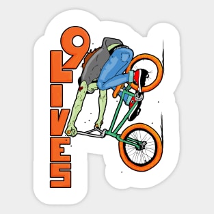 9 Lives BMX downhill Sticker